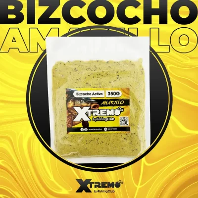 Bizcocho activo amarillo Xtremo con pellets y gusanos para engodo – ideal pesca ciprínidos