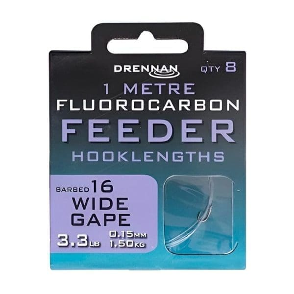 Anzuelos montados Drennan Fluorocarbon Feeder Wide Gape
