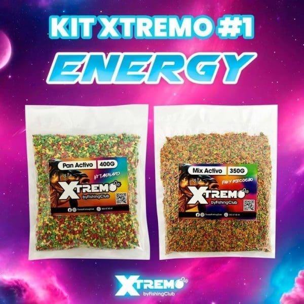 Kit Xtremo Energy con Pan Activo Vitaminado y Mix para ciprínidos