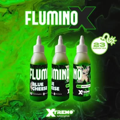 Fluminox verde XTREMO 125 ML, flumino para pescar con aroma potenciado y color verde intenso