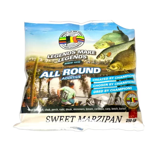 Aditivo en polvo Marcel Van Den Eynde Sweet Marzipan 250 gr – aroma dulce a mazapán para engodos
